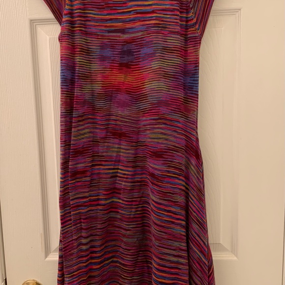 BCBG MaxAzria, Medium, Multicolour Diagonally Hem Knit Dress - Picture 2 of 5